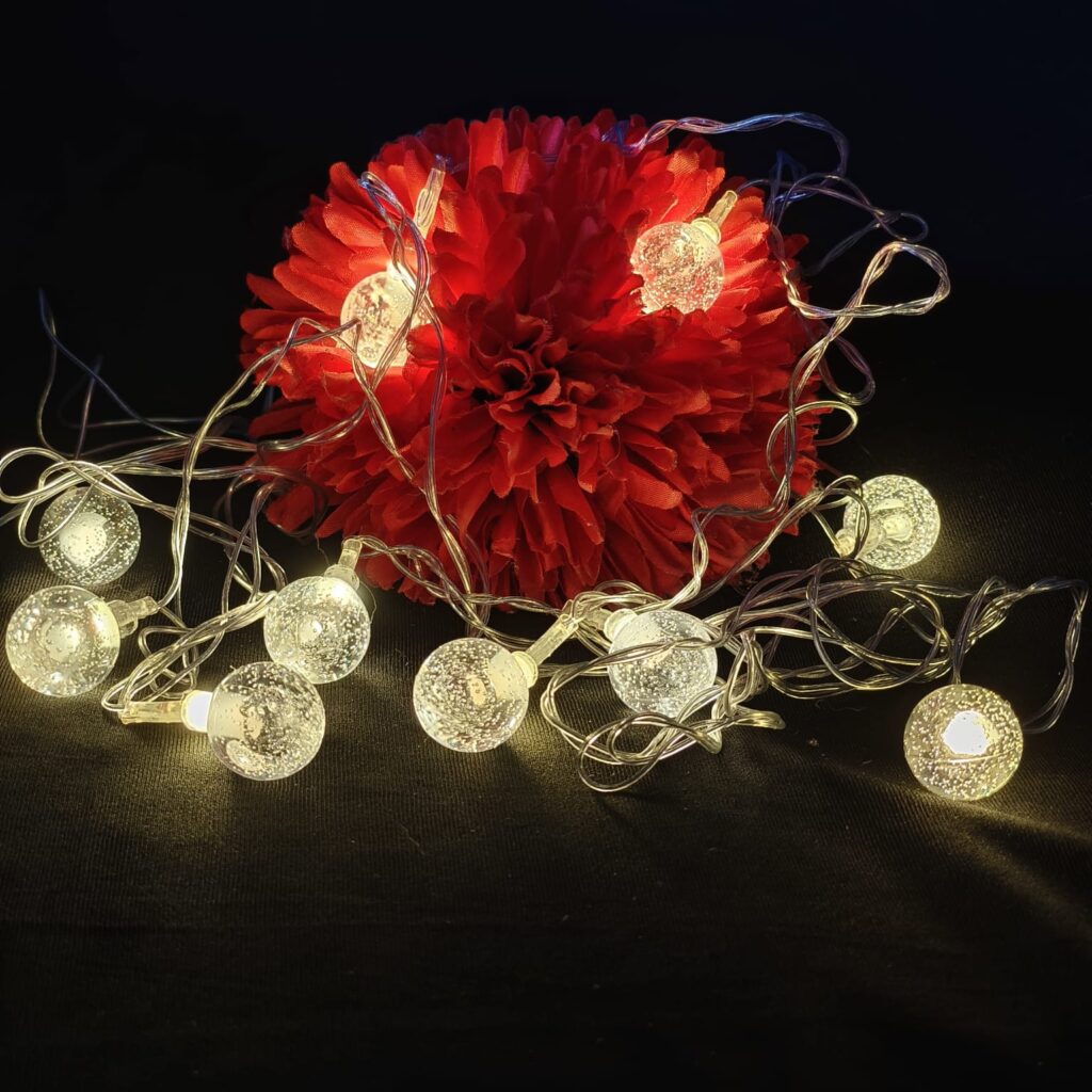 Ball Light Set – Small Size ..Warm Light.. 5.5 ft Long