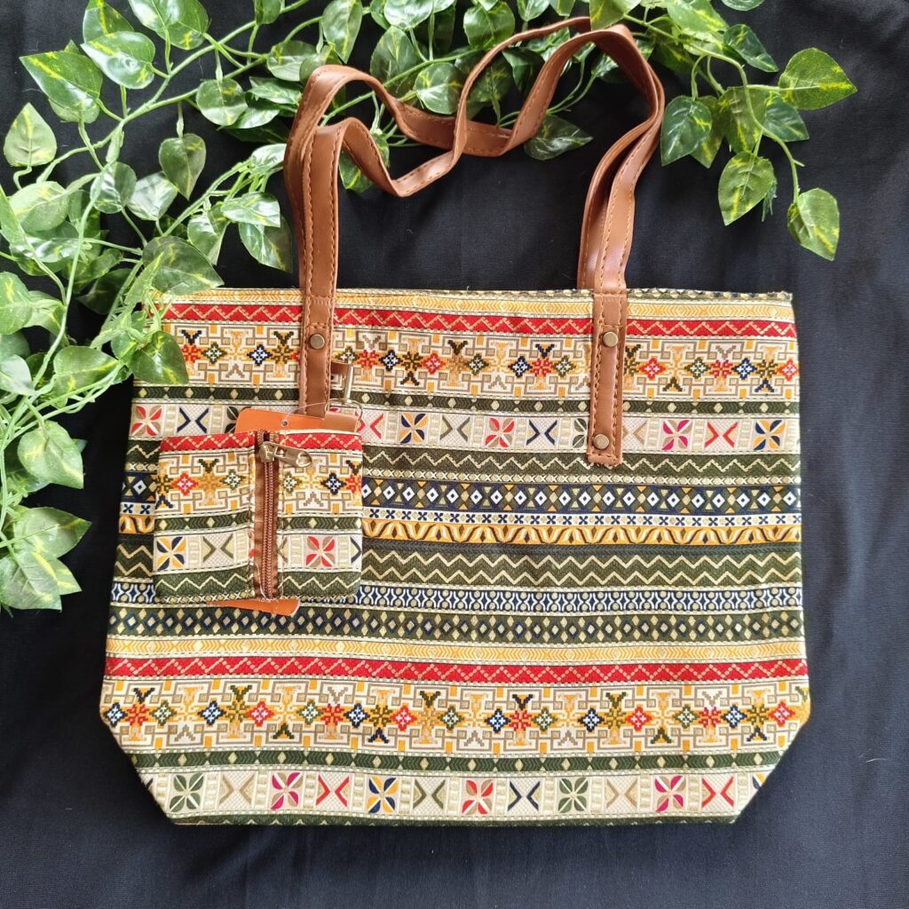 Digital Jaipuri Printed Tote Bag.. with Coin Pouch