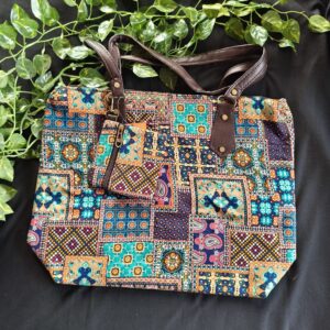 Digital Jaipuri Printed Tote Bag.. with Coin Pouch