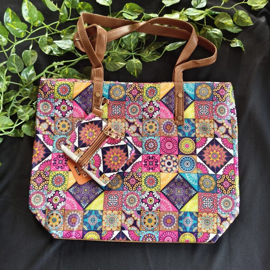 Digital Jaipuri Printed Tote Bag.. with Coin Pouch