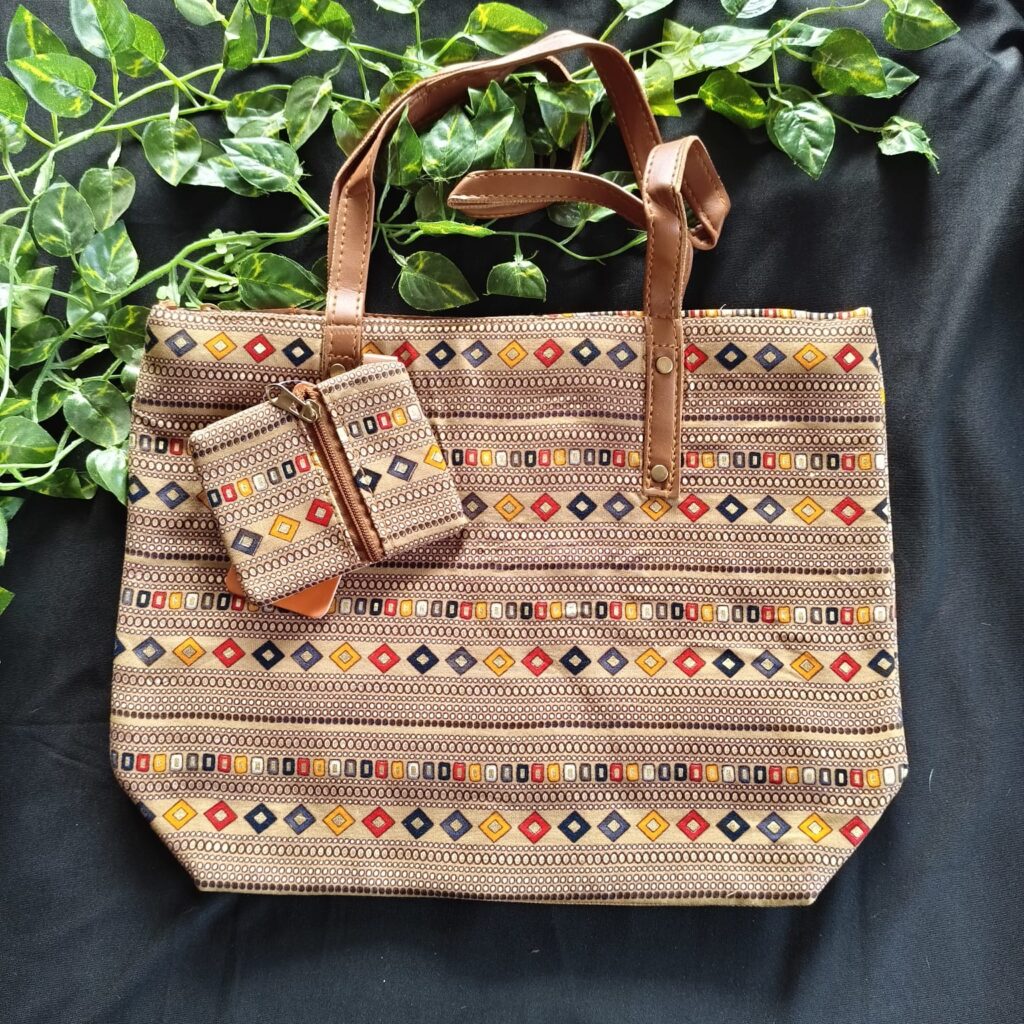 Digital Jaipuri Printed Tote Bag.. with Coin Pouch