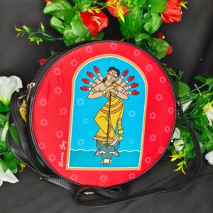 Divine Durga Round Handbag – Ethnic Digital Print