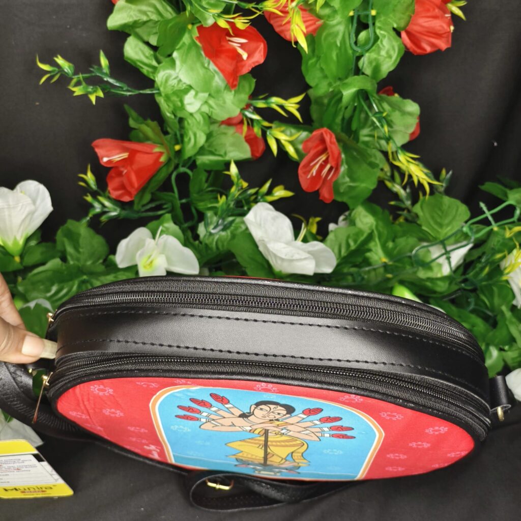 Divine Durga Round Handbag – Ethnic Digital Print
