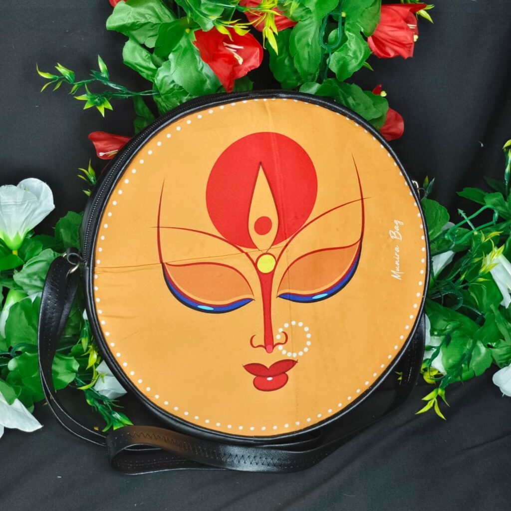 Divine Durga Round Handbag – Ethnic Digital Print