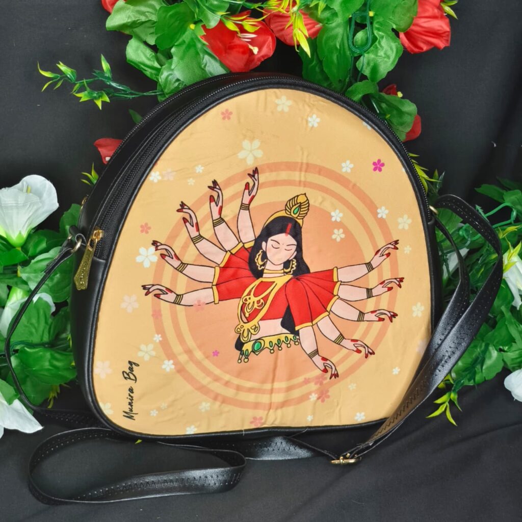Divine Durga Trikon Handbag – Ethnic Digital Print
